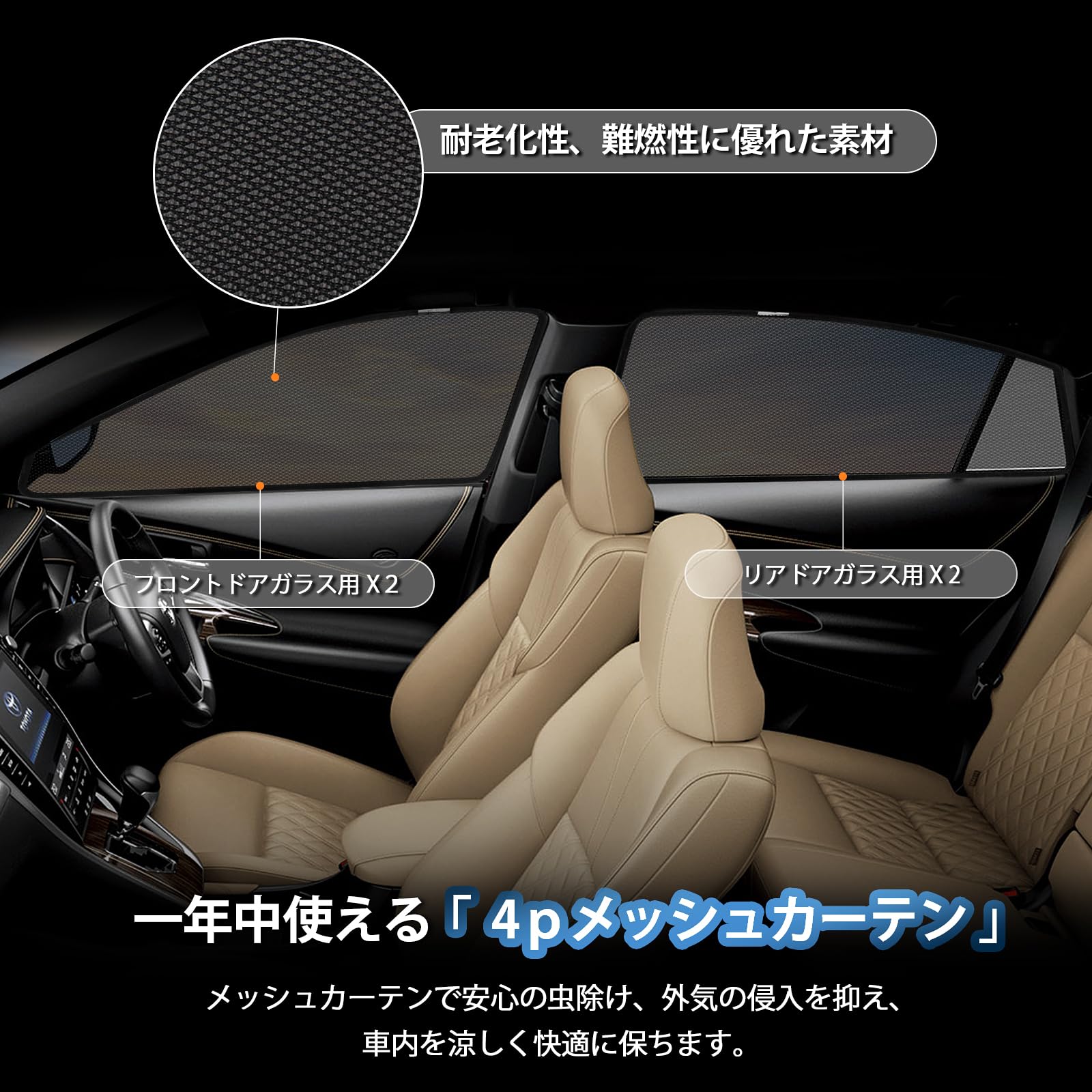 Amazon | 新型 ハリアー 60系 メッシュカーテン マグネット式 遮光 Amazon | 新型 ハリアー 60系 メッシュカーテン マグネット式 遮光